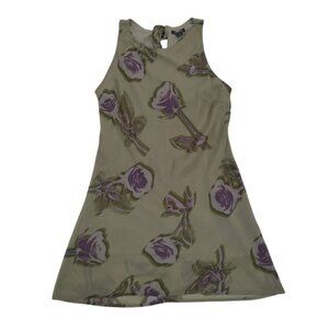 Wild Fable XS Green Floral High-Low Sleeveless Dress With Back Tie Detail. NWT